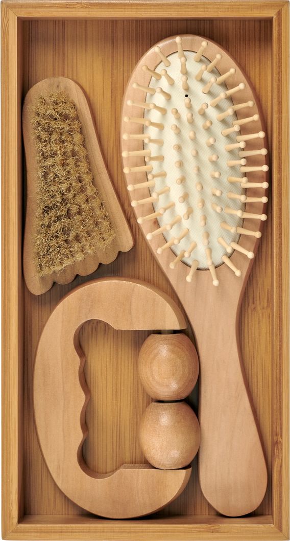 Набор подарочный: расческа, массажер, щетка щетина KZ 0955 фото 2