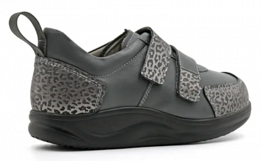 Полуботинки ортопедические женские Ортомода 82389-Х-504 СД серые увеличенной полноты на липучке фото 3
