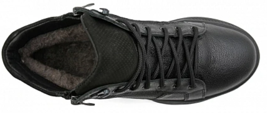 Ботинки ортопедические мужские зимние Ортомода 1-14-2025-3 черные увеличенной полноты на молнии фото 5